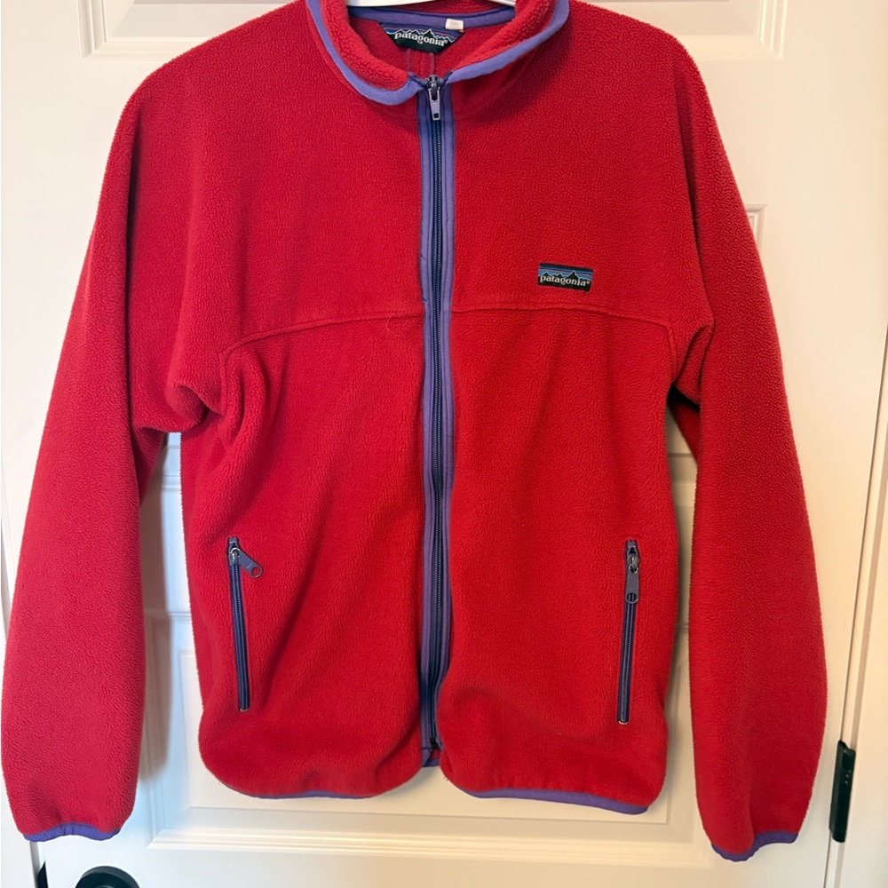 Vintage Red Fleece Kids Patagonia Jacket